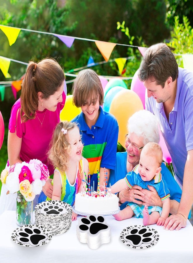 Whaline 100Pcs Dog Paw Paper Napkins 6.5 Inch Pet Paw Print Napkins White Black Cute Paw Luncheon Napkin Disposable Dessert Dinner Napkin for Pet Lover Theme Party Supplies - Image 5